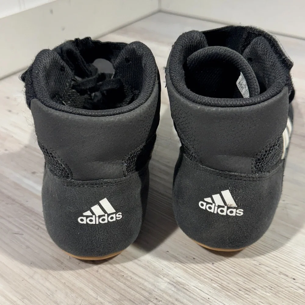 Adidas HVC2 Wrestling Shoes Men's Size 10.5 Black‎ Mesh High Top MMA Boxing